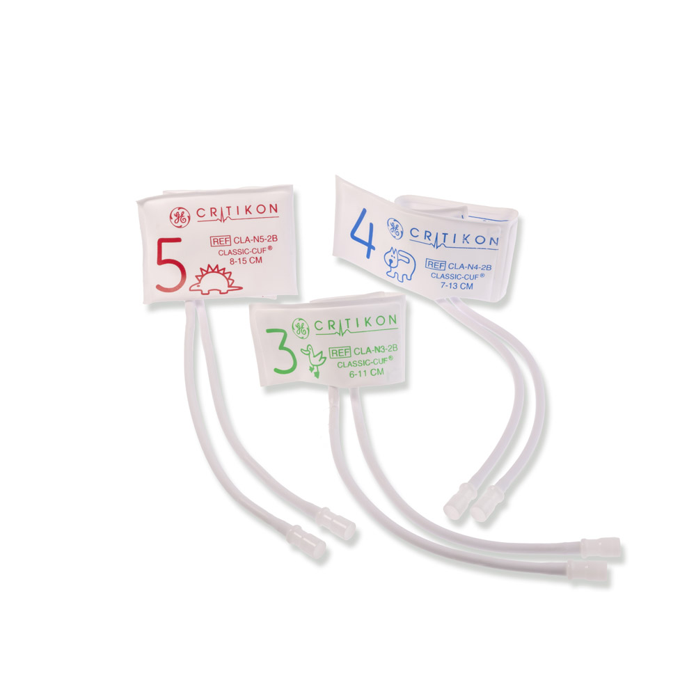Bracciale CLASSIC-CUF Assortimento Neonatale, Connettore Neo-Snap (Doppio tubo) (3/conf)