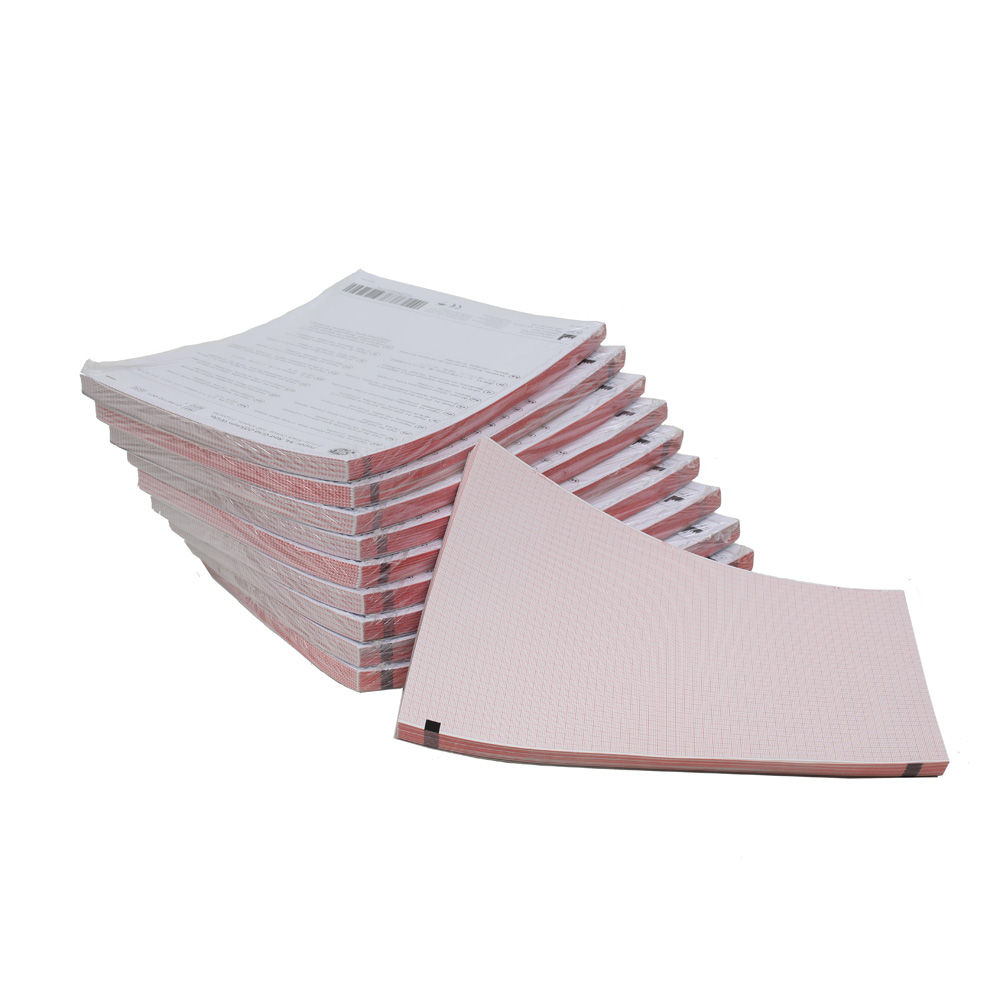 Carta Termica A4, Griglia rossa 205mm, piegatura Z, 150 fogli (10/conf) Carta Termica A4, Griglia rossa 205mm, piegatura Z, 150 fogli (10/conf)