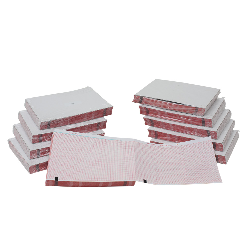 Carta Termica 110mm, Griglia rossa 100mm, piegatura Z, 200 fogli (10/conf) Carta Termica 110mm, Griglia rossa 100mm, piegatura Z, 200 fogli (10/conf)
