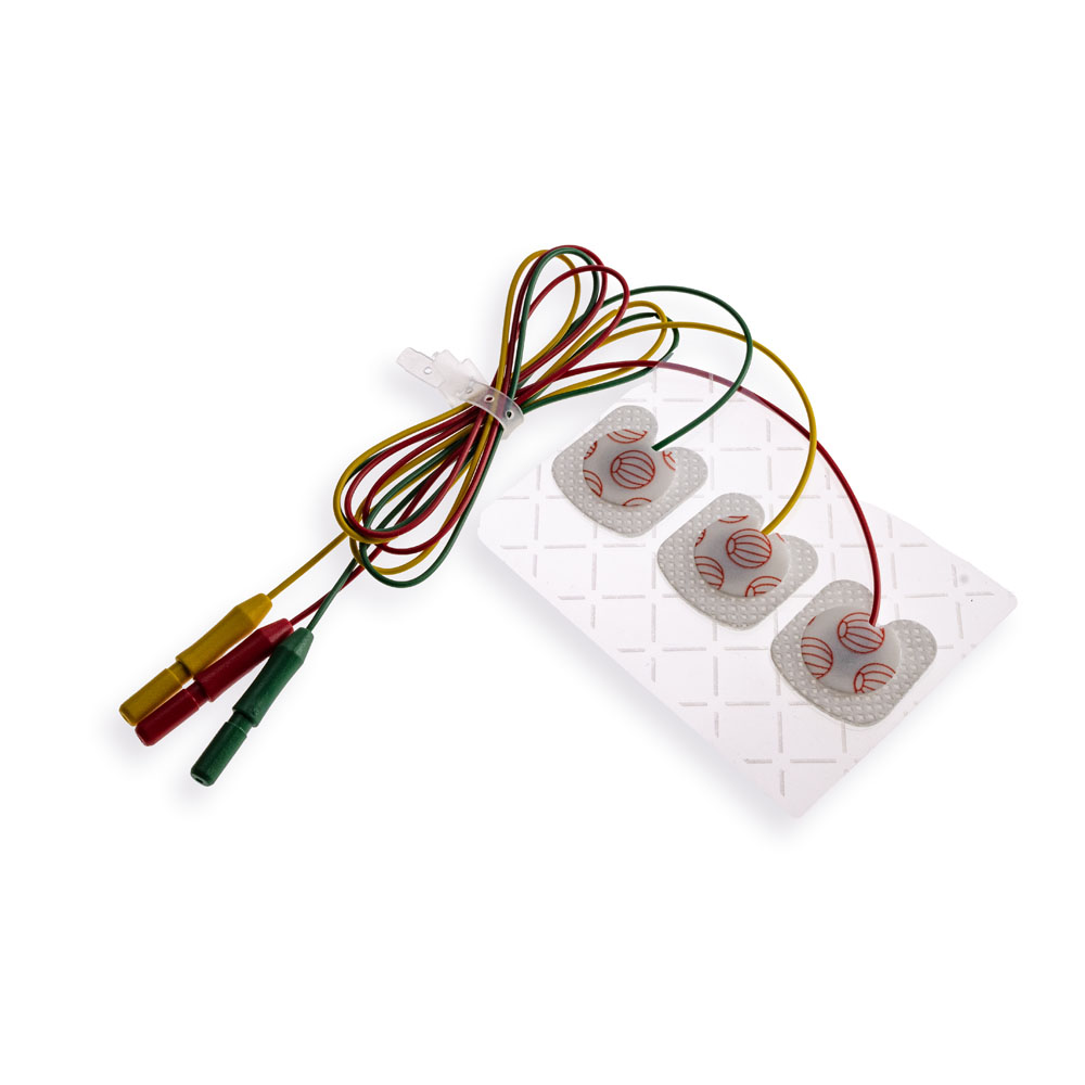 Elettrodi ECG neonatali precablati IEC, tessuto, gel solido, 3/sacchetto (50 sacchetti/conf) Elettrodi ECG neonatali precablati IEC, tessuto, gel solido, 3/sacchetto (50 sacchetti/conf)